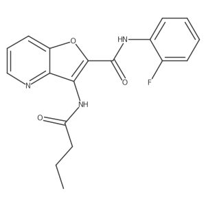 3-butyramido-N-(2-fluorophenyl)furo[3,2-b]pyridine-2-carboxamide结构式
