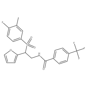 N-[2-(4-fluoro-3-methylbenzenesulfonyl)-2-(furan-2-yl)ethyl]-4-(trifluoromethyl)benzamide结构式