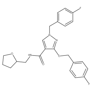 1-(4-fluorobenzyl)-3-((4-fluorobenzyl)oxy)-N-((tetrahydrofuran-2-yl)methyl)-1H-pyrazole-4-carboxamide Structure