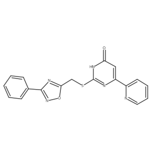 2-{[(3-Phenyl-1,2,4-oxadiazol-5-yl)methyl]sulfanyl}-6-(pyridin-2-yl)pyrimidin-4-ol Structure