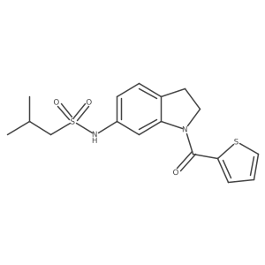 2-methyl-N-(1-(thiophene-2-carbonyl)indolin-6-yl)propane-1-sulfonamide Structure