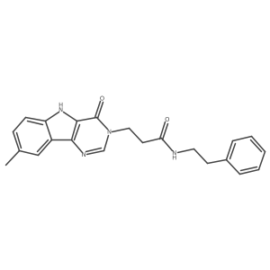 Cc1ccc2[nH]c3c(=O)n(CCC(=O)NCCc4ccccc4)cnc3c2c1结构式