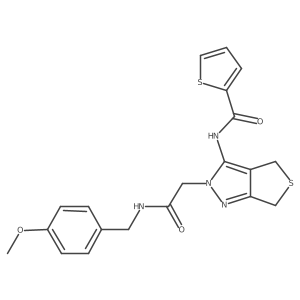 N-(2-(2-((4-methoxybenzyl)amino)-2-oxoethyl)-4,6-dihydro-2H-thieno[3,4-c]pyrazol-3-yl)thiophene-2-carboxamide Structure