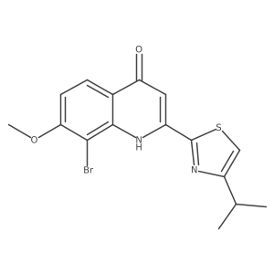 8-Bromo-7-methoxy-2-(4-isopropyl-thiazol-2-yl)-quinolin-4-ol Structure