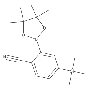 2-(4,4,5,5-Tetramethyl-1,3,2-dioxaborolan-2-YL)-4-(trimethylsilyl)benzonitrile Structure