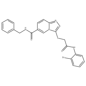 N-benzyl-3-((2-((2-bromophenyl)amino)-2-oxoethyl)thio)-[1,2,4]triazolo[4,3-a]pyridine-6-carboxamide Structure