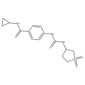 N-cyclopropyl-4-{[(1,1-dioxidotetrahydrothiophen-3-yl)carbamoyl]amino}benzamide结构式