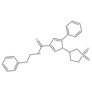 1-(1,1-dioxidotetrahydrothiophen-3-yl)-N-phenethyl-5-phenyl-1H-pyrazole-3-carboxamide结构式