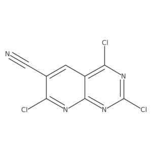 2,4,7-Trichloropyrido[2,3-d]pyrimidine-6-carbonitrile Structure