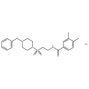 N-(2-((4-benzylpiperazin-1-yl)sulfonyl)ethyl)-3,4-dimethylbenzamide hydrochloride结构式