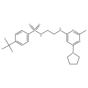 N-(2-((2-methyl-6-(pyrrolidin-1-yl)pyrimidin-4-yl)amino)ethyl)-4-(trifluoromethyl)benzenesulfonamide Structure