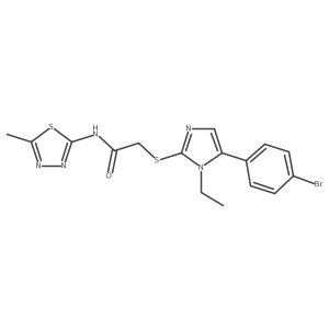 2-((5-(4-bromophenyl)-1-ethyl-1H-imidazol-2-yl)thio)-N-(5-methyl-1,3,4-thiadiazol-2-yl)acetamide Structure