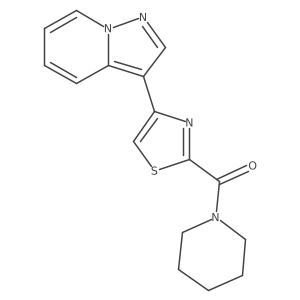 1-Piperidinyl(4-pyrazolo[1,5-a]pyridin-3-yl-2-thiazolyl)methanone结构式