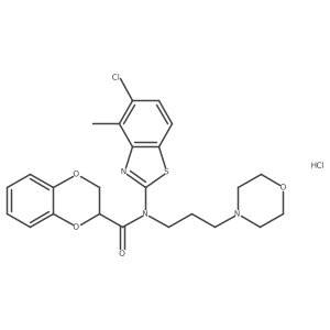 N-(5-chloro-4-methylbenzo[d]thiazol-2-yl)-N-(3-morpholinopropyl)-2,3-dihydrobenzo[b][1,4]dioxine-2-carboxamide hydrochloride结构式