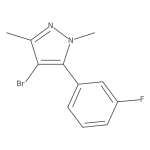 4-Bromo-5-(3-fluorophenyl)-1,3-dimethyl-1h-pyrazole结构式