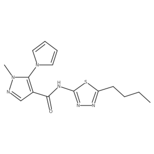 N-(5-butyl-1,3,4-thiadiazol-2-yl)-1-methyl-5-(1H-pyrrol-1-yl)-1H-pyrazole-4-carboxamide Structure
