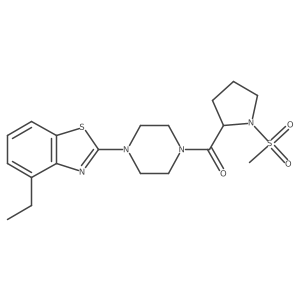 [4-(4-Ethyl-2-benzothiazolyl)-1-piperazinyl][1-(methylsulfonyl)-2-pyrrolidinyl]methanone结构式