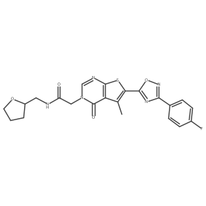 2-(6-(3-(4-fluorophenyl)-1,2,4-oxadiazol-5-yl)-5-methyl-4-oxothieno[2,3-d]pyrimidin-3(4H)-yl)-N-((tetrahydrofuran-2-yl)methyl)acetamide Structure
