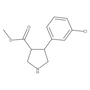 Trans-methyl 4-(3-chlorophenyl)pyrrolidine-3-carboxylate结构式