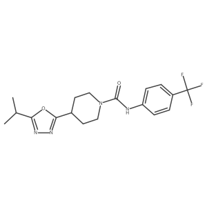 4-(5-isopropyl-1,3,4-oxadiazol-2-yl)-N-(4-(trifluoromethyl)phenyl)piperidine-1-carboxamide结构式