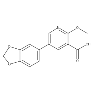 2-Methoxy-5-(3,4-methylenedioxyphenyl)nicotinic acid结构式