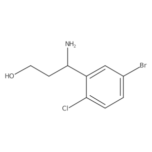 (3R)-3-Amino-3-(5-bromo-2-chlorophenyl)propan-1-OL结构式