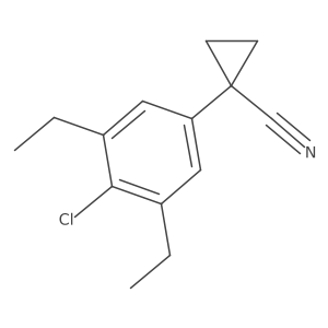 Cyclopropanecarbonitrile, 1-(4-chloro-3,5-diethylphenyl)- Structure
