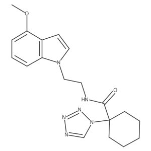 N-[2-(4-methoxy-1H-indol-1-yl)ethyl]-1-(1H-tetrazol-1-yl)cyclohexanecarboxamide Structure