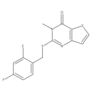 2-[(2,4-difluorobenzyl)sulfanyl]-3-methylthieno[3,2-d]pyrimidin-4(3H)-one结构式