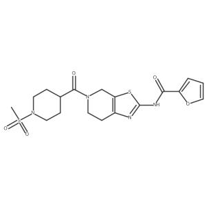 N-(5-(1-(methylsulfonyl)piperidine-4-carbonyl)-4,5,6,7-tetrahydrothiazolo[5,4-c]pyridin-2-yl)furan-2-carboxamide结构式