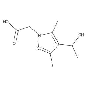 2-(4-(1-Hydroxyethyl)-3,5-dimethyl-1H-pyrazol-1-yl)aceticacid结构式