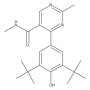 4-(3,5-ditert-butyl-4-hydroxy-phenyl)-N,2-dimethyl-pyrimidine-5-carboxamide结构式