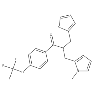 N-((1-methyl-1H-pyrrol-2-yl)methyl)-N-(thiophen-2-ylmethyl)-4-(trifluoromethoxy)benzamide Structure