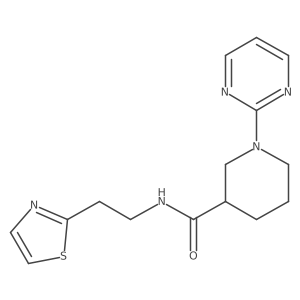 1-(2-pyrimidinyl)-N-[2-(1,3-thiazol-2-yl)ethyl]-3-piperidinecarboxamide结构式