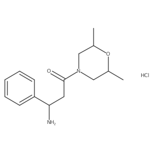 3-Amino-1-(2,6-dimethylmorpholin-4-yl)-3-phenylpropan-1-one hydrochloride结构式