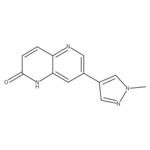 7-(1-methylpyrazol-4-yl)-1H-1,5-naphthyridin-2-one结构式