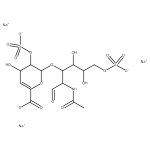trisodium;(2R,3R,4S)-2-[(2R,3R,4S,5R)-2-acetamido-4,5-dihydroxy-1-oxo-6-sulfonatooxyhexan-3-yl]oxy-4-hydroxy-3-sulfonatooxy-3,4-dihydro-2H-pyran-6-carboxylate结构式
