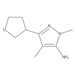 1,4-Dimethyl-3-(oxolan-3-yl)-1H-pyrazol-5-amine结构式