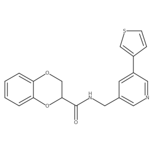 N-((5-(thiophen-3-yl)pyridin-3-yl)methyl)-2,3-dihydrobenzo[b][1,4]dioxine-2-carboxamide Structure