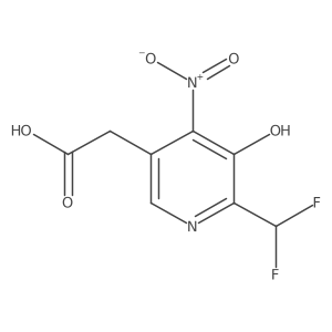 2-(Difluoromethyl)-3-hydroxy-4-nitropyridine-5-acetic acid结构式