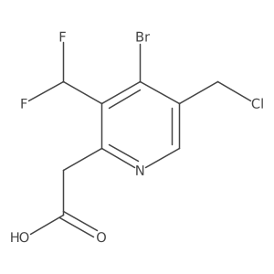 4-Bromo-5-(chloromethyl)-3-(difluoromethyl)pyridine-2-acetic acid Structure