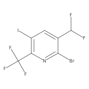 2-Bromo-3-(difluoromethyl)-5-iodo-6-(trifluoromethyl)pyridine Structure