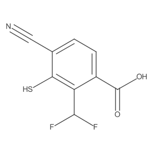 4-Cyano-2-(difluoromethyl)-3-mercaptobenzoic acid结构式