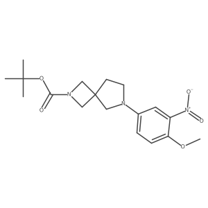 Tert-butyl 6-(4-methoxy-3-nitrophenyl)-2,6-diazaspiro[3.4]octane-2-carboxylate结构式