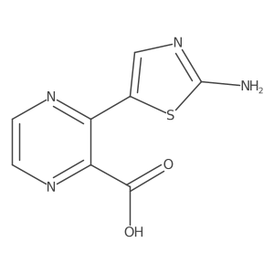 3-(2-Aminothiazol-5-yl)pyrazine-2-carboxylic acid结构式