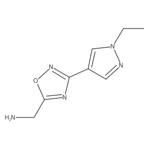 (3-(1-ethyl-1H-pyrazol-4-yl)-1,2,4-oxadiazol-5-yl)methanamine Structure