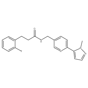 3-(2-fluorophenyl)-N-((6-(1-methyl-1H-pyrazol-5-yl)pyridin-3-yl)methyl)propanamide结构式