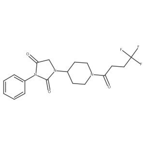 3-Phenyl-1-(1-(4,4,4-trifluorobutanoyl)piperidin-4-yl)imidazolidine-2,4-dione Structure