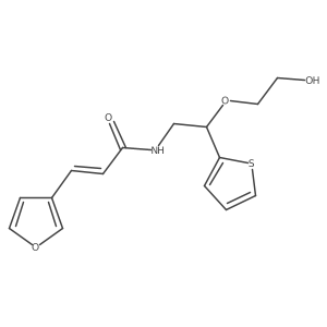 (E)-3-(furan-3-yl)-N-(2-(2-hydroxyethoxy)-2-(thiophen-2-yl)ethyl)acrylamide结构式