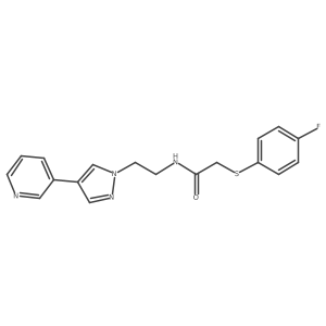2-[(4-fluorophenyl)sulfanyl]-N-{2-[4-(pyridin-3-yl)-1H-pyrazol-1-yl]ethyl}acetamide Structure